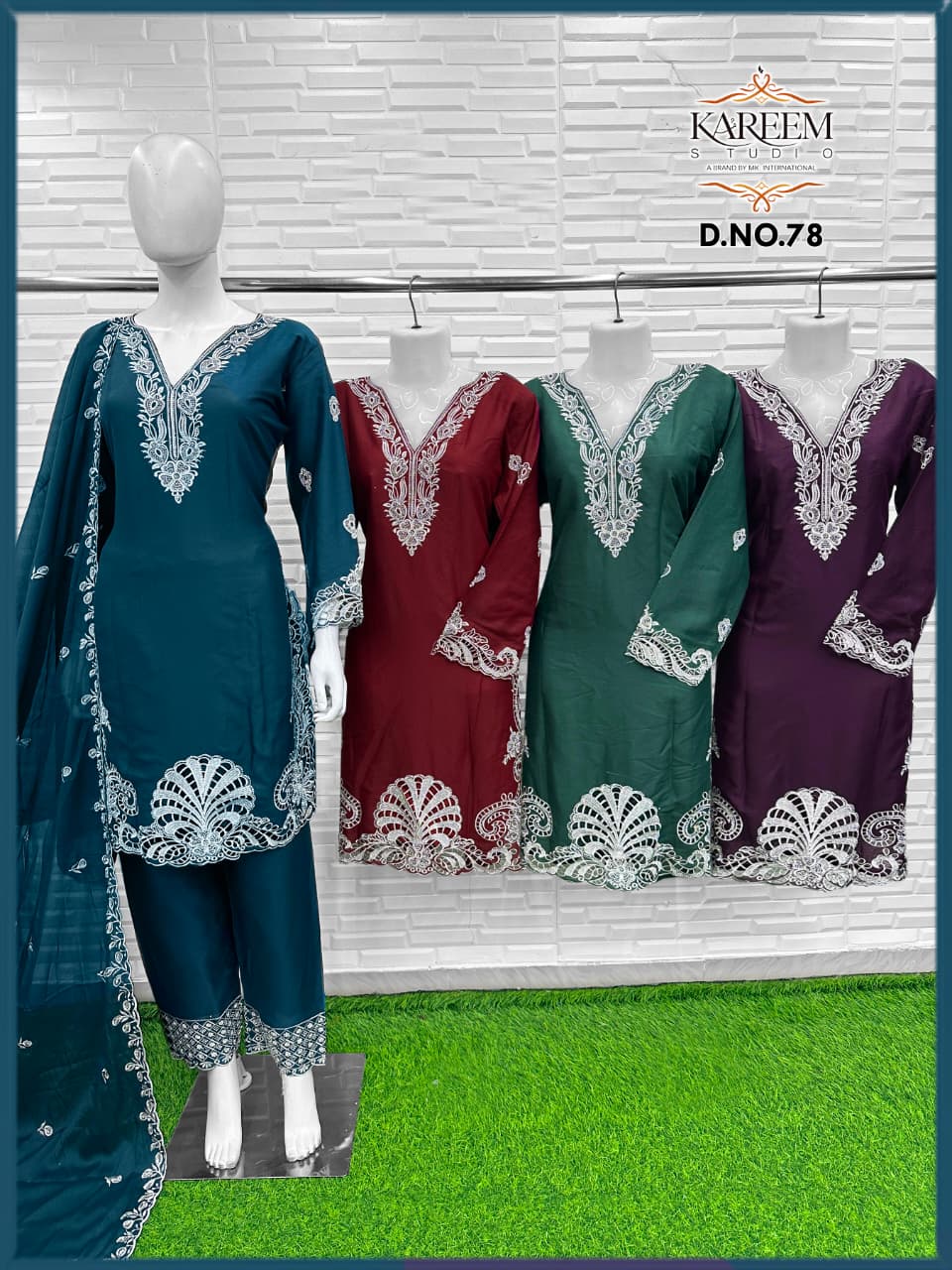 Velvet Suit with Gold Embroidery